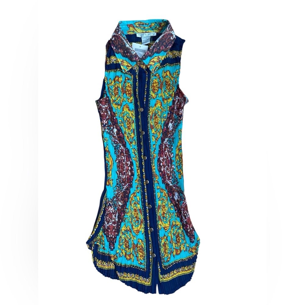 NWT Alberto Makali Sleeveless Blue Patterned blouse